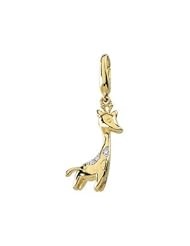 14k Yellow-Gold .015 Ct Tw Diamond Giraffe Charm by US Gems