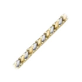 14kt. Two-Tone Gold, 7 1 4 Graduated Stampato Fashion Bracelet by