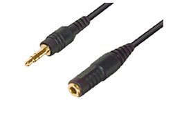 Stereo Cable, Male / Female, 3.0 ft