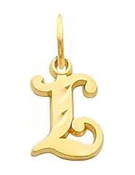 14K Gold Initial L Charm Jewelry FindingKing