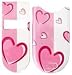 Pink Heart with White Stripe - Motorola V180/ V186 Faceplate Cell Phone Cover - V180/ V186 Cell Phone Front Cover and Battery Door Cover Hard Face plate