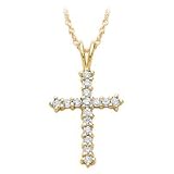 10kt. Gold, 1/2 ct. tw. Diamond Cross Pendant