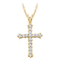 10kt. Gold, 1/2 ct. tw. Diamond Cross Pendant