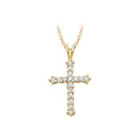 10kt. Gold, 1 2 ct. tw. Diamond Cross Pendant by 