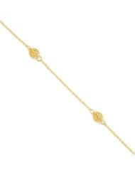 Genuine IceCarats Designer Jewelry Gift 14K Bead With 1In Ext Anklet In 10.00 Inch