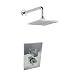 Kitchen & Housewares : Square 3/4" Thermostatic 1 Way Shower Valve Mixer Set with Square Shower Head