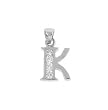 Sterling Silver CZ Initial Pendant - "K"