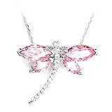 CUBIC ZIRCONIA NECKLACES - Hot Pink Dragonfly CZ Necklace