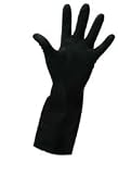 Heavy Duty Black Household Rubber Gloves - Large