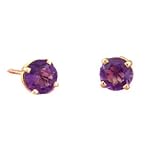 14K .70 CTW Round Amethyst Stud Earrings
