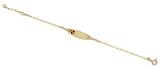 14k Yellow Gold 5.75 Inch Ladybug Enamel Baby Id Bracelet - JewelryWeb