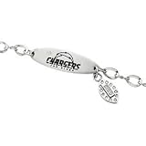 Stainless Steel San Diego Chargers Logo Dangle ID Bracelet