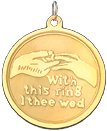 With This Ring I Thee Wed on Disc, 14K Gold Charm