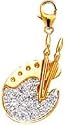 Artist'S Palette, 14K Yellow Gold Diamond Charm