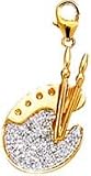 Artist'S Palette, 14K Gold Diamond Charm