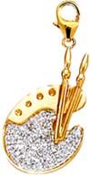 Artist'S Palette, 14K Yellow Gold Diamond Charm