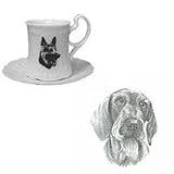 Dachshund, Wirehair Cup and Saucer, Porcelain by Rosalinde