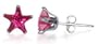 Nickel Free 5mm Star Ruby Cubic Zirconia .925 Sterling Silver Post Stud Earrings