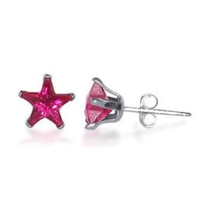 Click here to buy 5 MM Star Ruby Cubic Zirconia .925 Sterling Silver Post Stud Earrings by Gem Avenue.