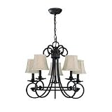 Lite Source C7417 Antique Brass 5 Lite Chandelier