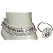 Silver Jewelry Set Pair of Anklet Bracelet and Toe Ring Indian Foot Jewelry 195 Grams 10.5 inches (anklt467)