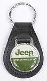 Jeep Wrangler Leather Silver Keychain