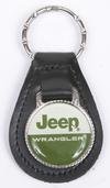 Jeep Wrangler Leather Silver Keychain