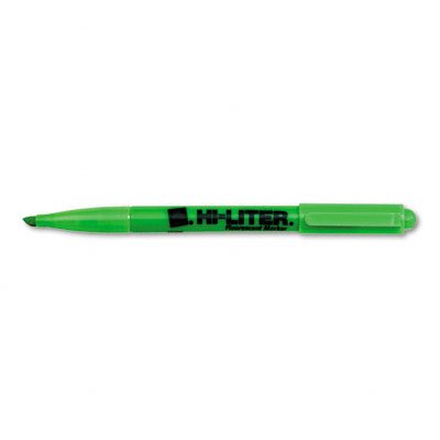 AVERY-DENNISON / Hi-liter pen style highlighter, fluorescent green ink / AVE23594 / Sold as 1 Dozen (12) / Mfr Part # 23594 \*/ Hi-liter pen style highlighter, fluorescent green ink