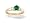 14K Yellow Gold Round Created Emerald and Diamond 3-Stone Ring - Size 4