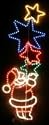 XL Christmas Outdoor Rope Light, SANTA CLAUS, 45X120 cm, chasing animated effect Stars a group of two light-up one group by another from bottom to up