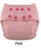 Blueberry One Size Deluxe Pocket Diapers - Snaps - Pink