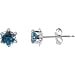 14K White Gold Teen December Birthstone Stud Earrings
