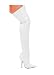 Adult White Thigh High Patent Leather Boots