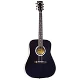 Lauren Elite Dreadnought Steel String Acoustic Guitar - Black