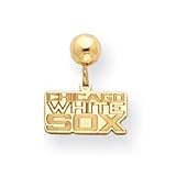 14K Chicago White Sox Team Name Ball Post Earrings