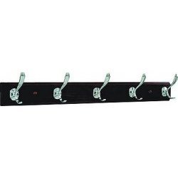 Cherry and Chrome 5 Hook Coat and Hat Rack (Cherry and Chrome) (27