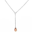 Champagne Drop Briolette Silver CZ Y Necklace