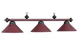 RAM Gameroom PR54 MBG 54 Inch 3 Light Billiard Light - Matte Burgundy