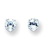14k White Gold 5mm Aquamarine Stud Earrings