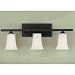 Murray Feiss VS8703-ORB Three-Light Boulevard Collection Vanity Strip, Oil Rubbed Bronze with Opal White Etched Glass Shades