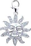 Sun, 14K Gold Diamond Charm