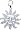 Sun, 14K White Gold Diamond Charm