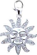 Sun, 14K Gold Diamond Charm