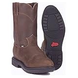 Justin Mens Pull On Work Boots - Aged Bark by Justin Boots