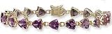 Trillion-Cut Amethyst Gemstone Bracelet