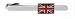 Rhodium plated and enamel Union Jack tie clip with presentation box