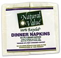 Natural ValueTM White 100% Recycled Dinner Napkins - 50-ct pack