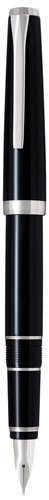 Pilot Metal Falcon Collection Fountain Pen, Black Barrel, Fine Nib (60570) On Sale