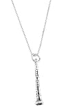 Sterling Silver Woodwind Clarinet Necklace- 3d