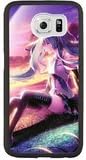ZAE Made Phone Case with Free Screen Protector [Tempered Glass] Long Hair Sunset Hatsune Miku Vocaloid Girl Anime Cover Black Case for Samsung Galaxy S6 BBF-41455